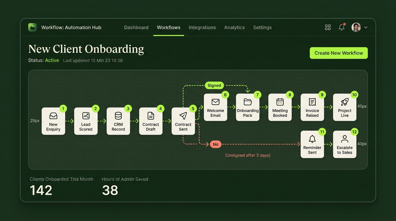 Workflow automation dashboard